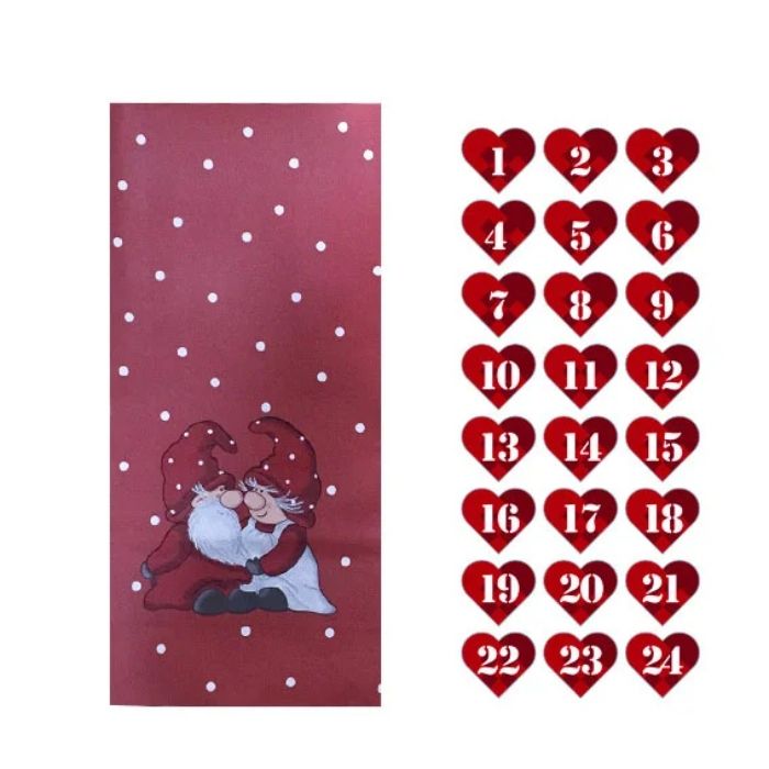 Geschenktüten mit Wichtelmotiv und Herzaufklebern rot Weihnachten 24x Das Alte Medikament