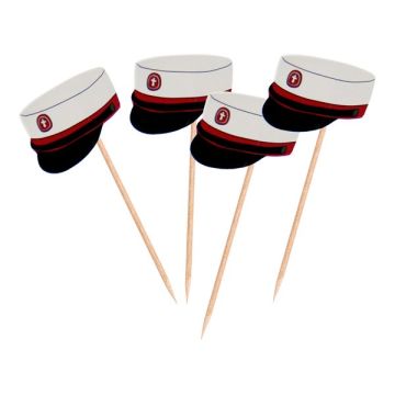 Rote Studentenmütze Snackspieße 30x - 7,5 cm