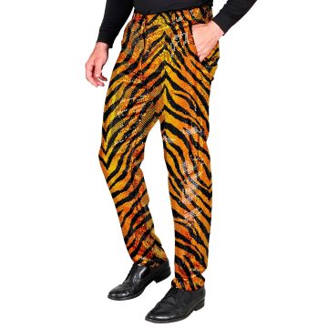 Pailletten-Hosen für Herren mit Tigerprint in Orange