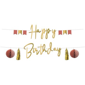 Happy Birthday Girlande Golden Dusk - 1,5 m