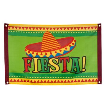 Mexikanisches Fiesta-Banner mit Sombrero - 90x60 cm