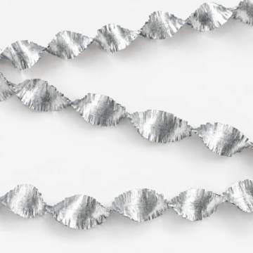 Sølv crepe streamer guirlande - 24 meter