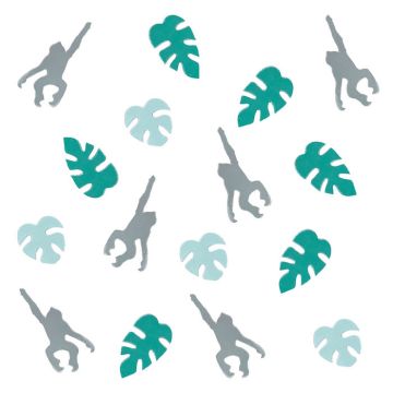 Jungle-Konfetti mit Affen und Palmen - 13 g