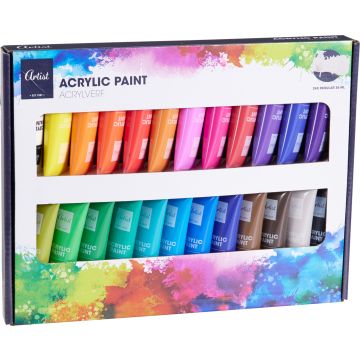 Acrylfarbe in 24 Farben, 24 Tuben à 36 ml