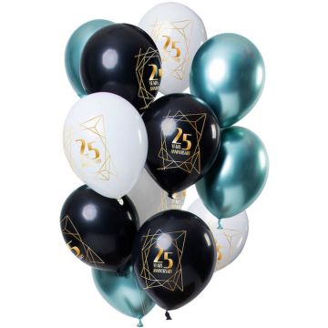 "25 Jahre" Jubiläumsballon Set 12x - 30 cm
