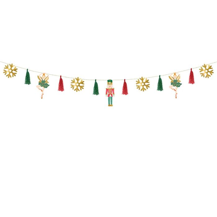 Weihnachtsgirlande mit Nussknacker, Balletttänzerin usw. 2 Meter