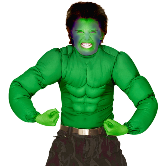 Grüne Muskelshirt-Kostüm für Kinder