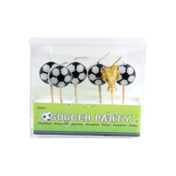 Fußball-Geburtstagskerzen 6x - 6x1,5 cm