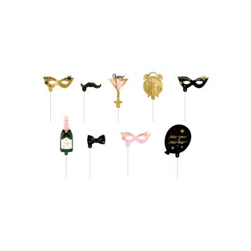 Silvester-Photo-Booth-Requisiten Mix 9x