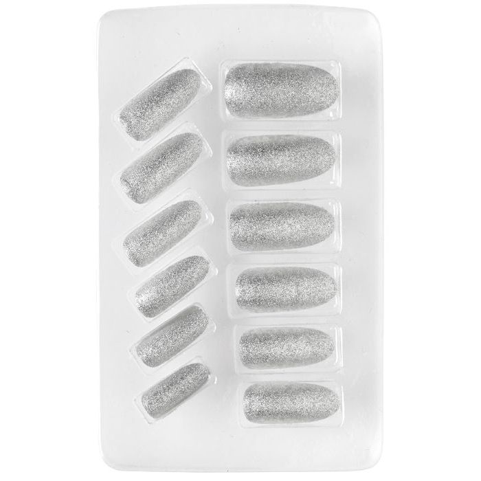 Silberne Selbstklebende Fingernägel