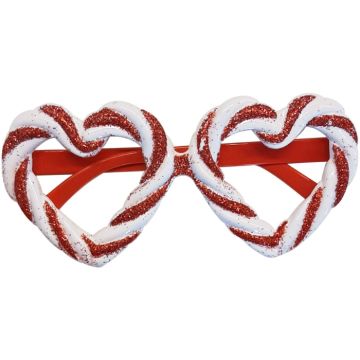 Weihnachtsbrille im Zuckerstangenmuster