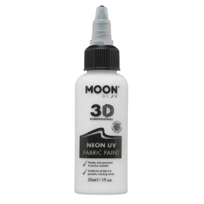 Neon UV Textilfarbe Weiß 30 ml von Moon Creations