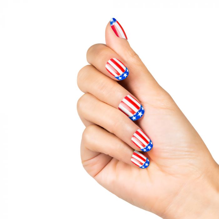 Künstliche Nägel mit USA-Motiv 24x