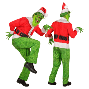 Grünes Weihnachtsräuber Kostüm