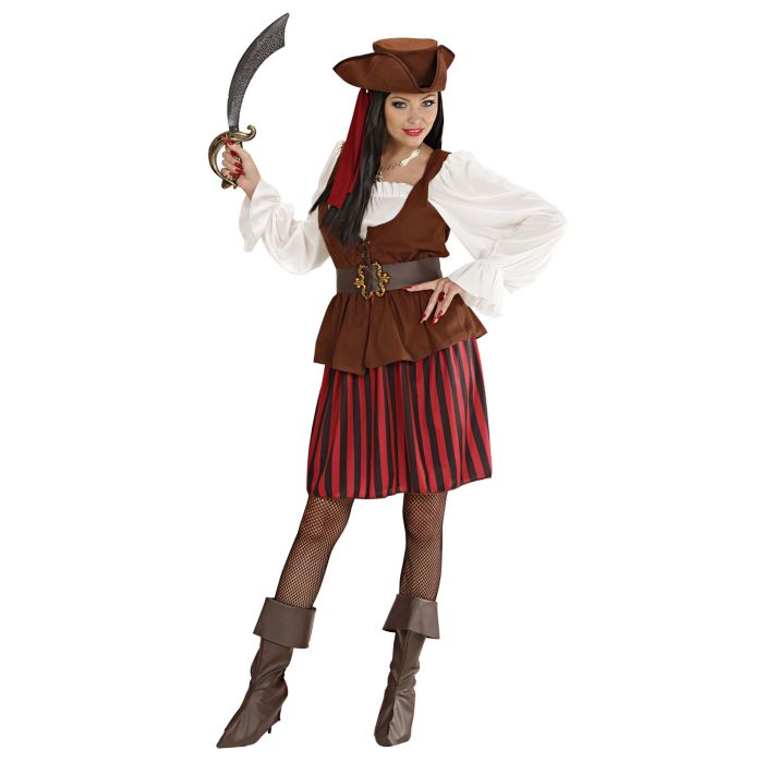Piratenkleid Kostüm mit Hut für Damen