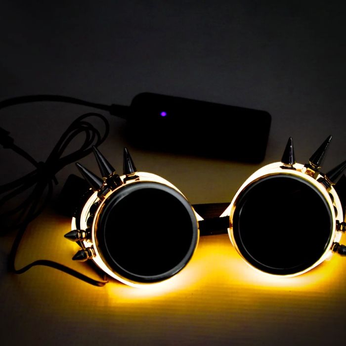 LED-Brille mit Spike Gelb