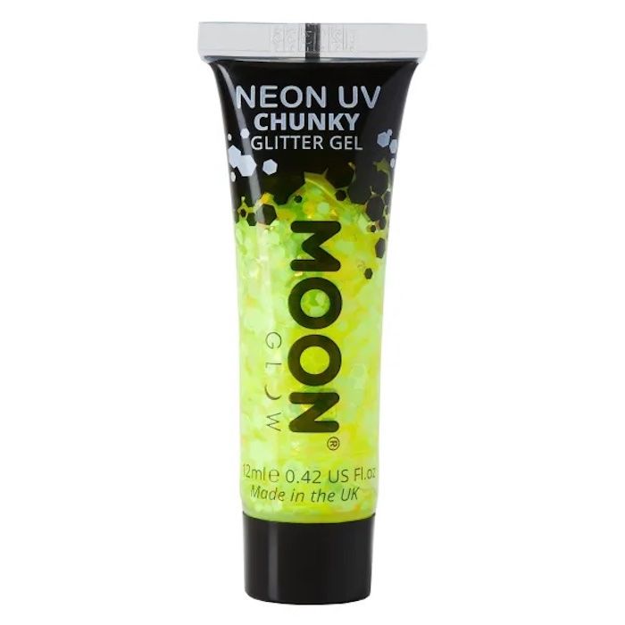 Neon UV Chunky Glitter Gel Gelb 12 ml Moon Creations