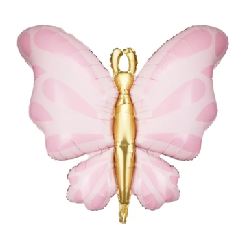 Schmetterlings Folienballon rosa - 69x69 cm