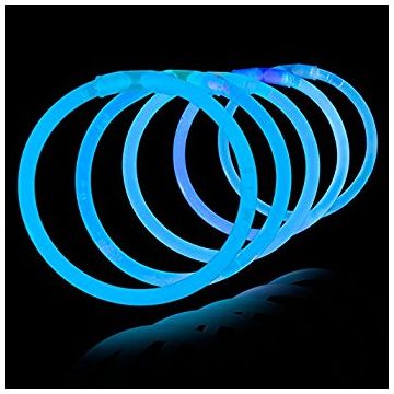 Blaue Knicklichter 100x - Selbstleuchtende Armbänder