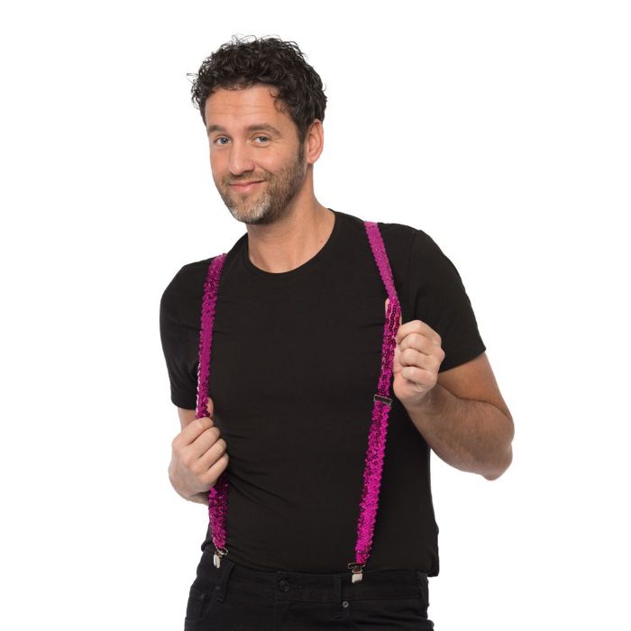 Hosenträger mit Pailletten lila one-size unisex