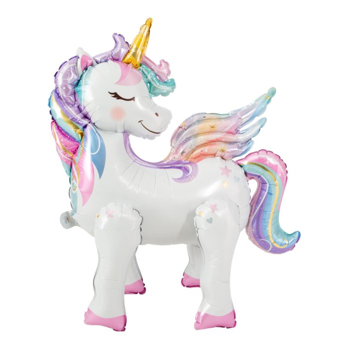 Einhorn 3D Folieballon mehrfarbig - 68x57 cm