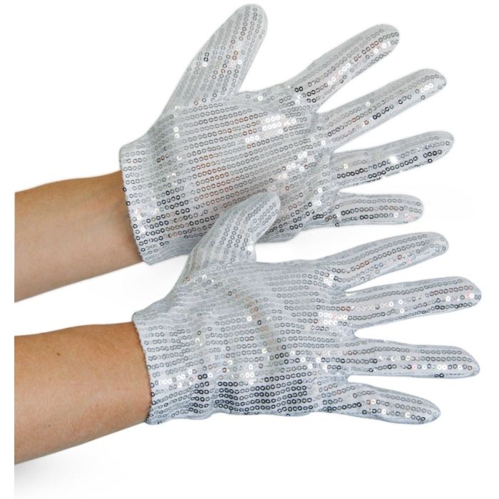 Silberne Glitzerhandschuhe für Kinder - Einheitsgröße