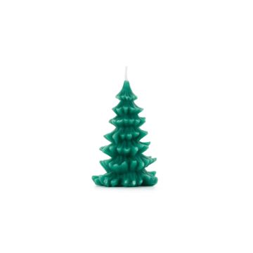 Weihnachtsbaum Kerze grün - 10 cm