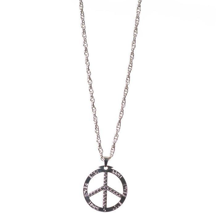 Silberne Hippie-Peace-Halskette