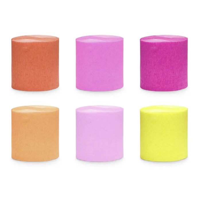 Crepe-Streamer Sommermix 6x - 10 Meter