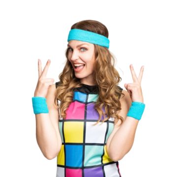 Schweißband-Set in türkisblau mit 2x Handgelenkbändern und Stirnband