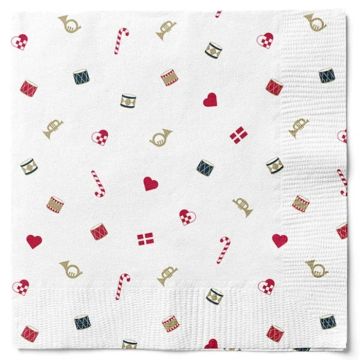 Servietten mit Weihnachtsmotiven weiß - 33x33 cm