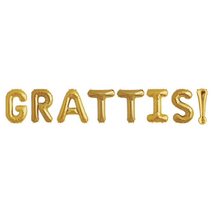 "GRATTIS!" Folienballons in Gold - 40 cm