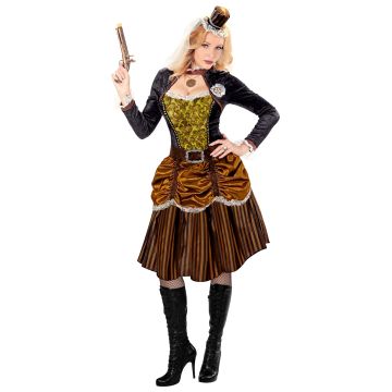 Steampunk Kleid in Gold und Braun