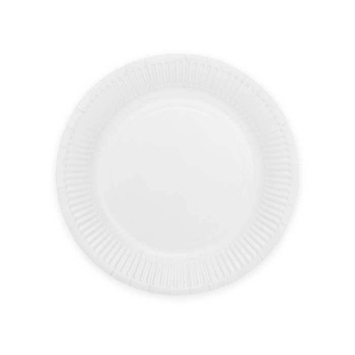 Weiße Pappgeschirr 8x - Ø 18 cm