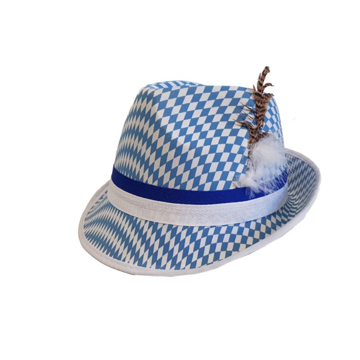 Tyrolerhut für das Oktoberfest Bayern Blau Unisex Einheitsgröße