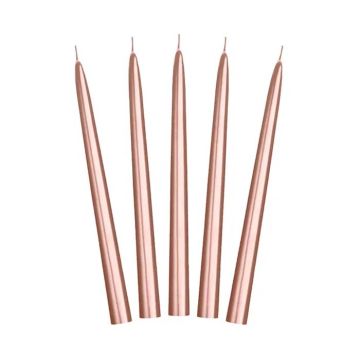 Stabkerzen Metallic Rose Gold 10x - 24 cm
