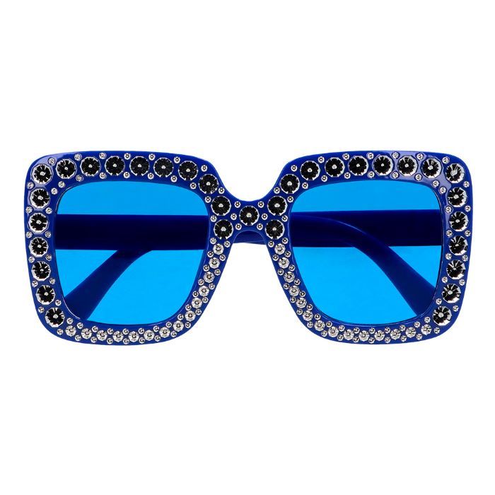 Blaue Bling Disco Brillen
