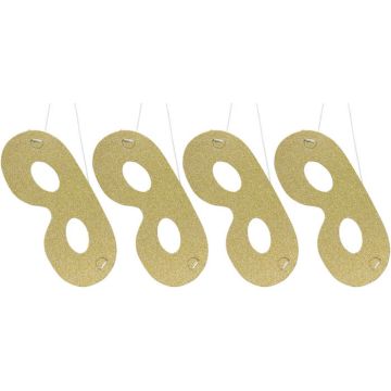 Gold-Glitzer-Augenmaske 4x - 21x7,5 cm