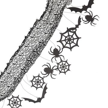 Halloween Wanddekoration Schwarz - 4 Meter 