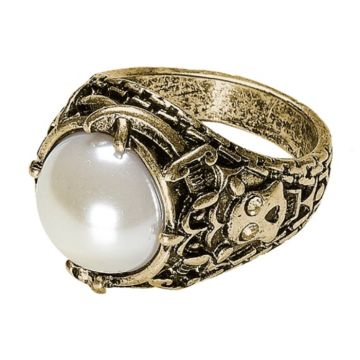 Goldring mit weißer Perle