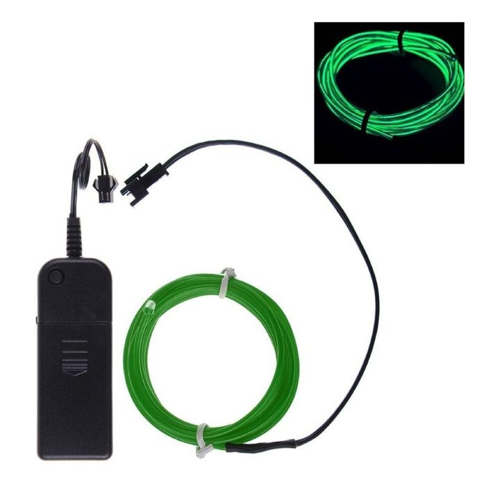 Neon grünes LED-Kabel - 3 m