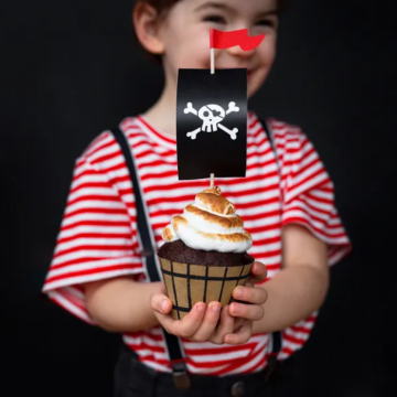 Pirat Cupcake Set Muffin Dekorationen 6x - 20 cm