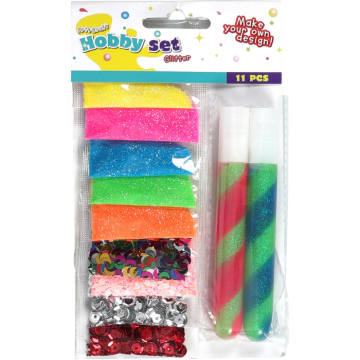 Glitter Hobbyset mit Kleber und Glitter