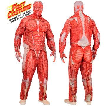 Anatomie Kostüm für Herren mit Muskelprint