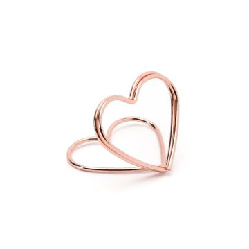 Rose Gold Herz Tischkartenhalter 10x - 2,5