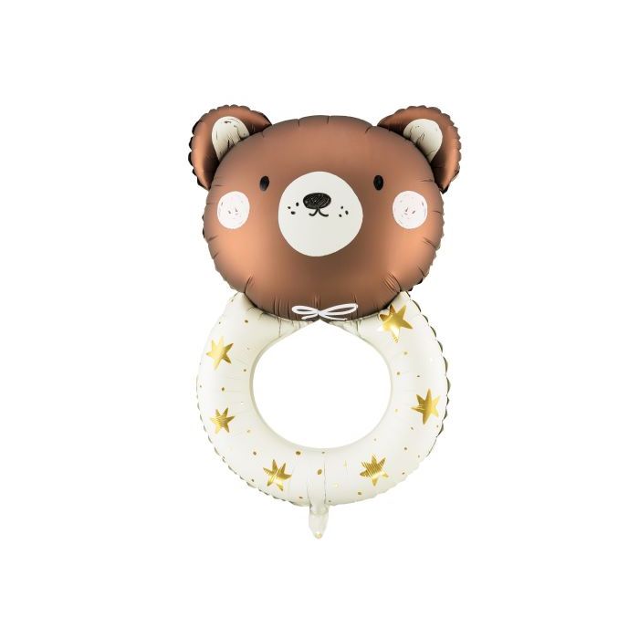 Bamse Baby Rassel Folienballon mit Goldstern - 88x61 cm