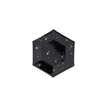 Silvester Einwegteller schwarz 6x - 20 cm