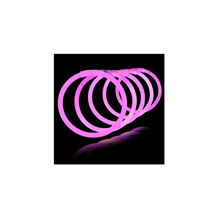 Pinke Leuchtstäbe 100x - Selbstleuchtende Armbänder