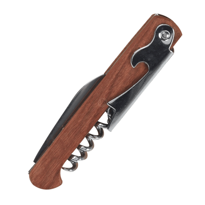 Korkenzieher aus Stahl und Holz - 11 cm