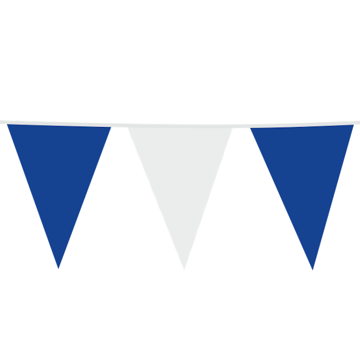 Blaue und Weiße Fahnen-Girlande - Flagge 30 x 45 cm - 10 Meter